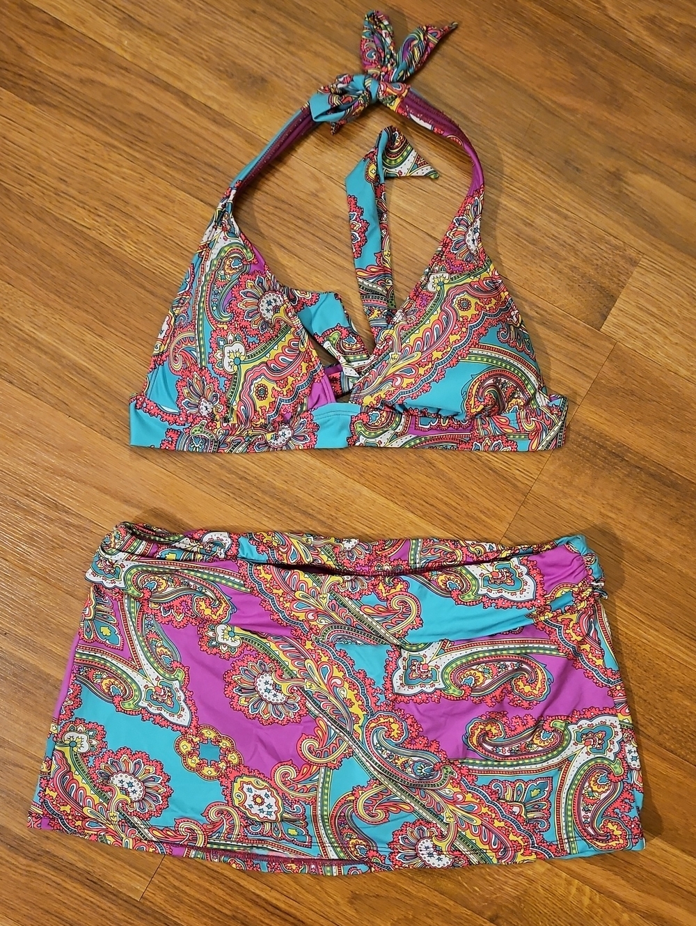 Cremieux Padded Bikini With Swimskirt Bottom Size Small